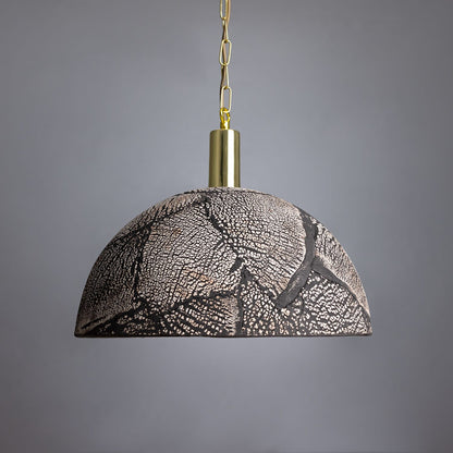 Natural Earthy Ceramic Dome Ceiling Light, 37cm