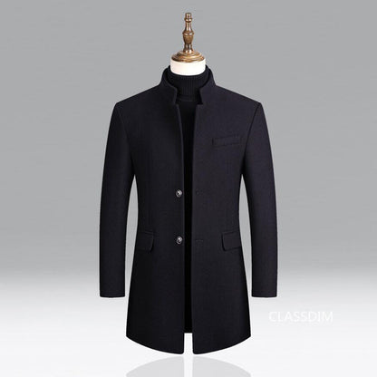 Men’s Mid Length Stand Collar Topcoat