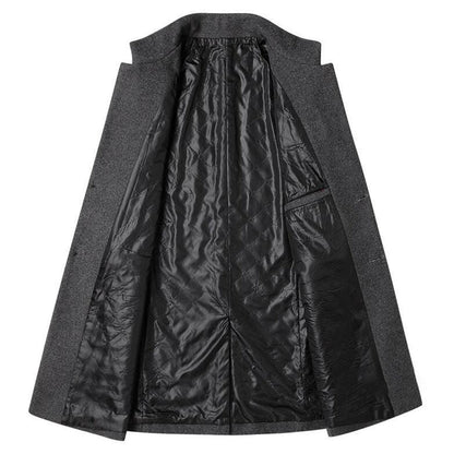 Men’s Mid Length Stand Collar Topcoat