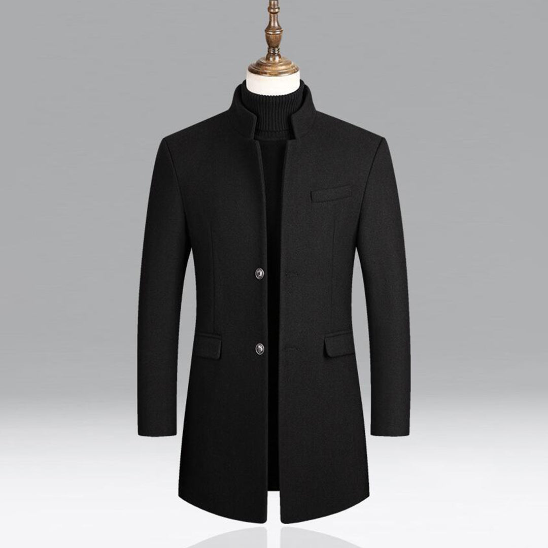 Men’s Mid Length Stand Collar Topcoat