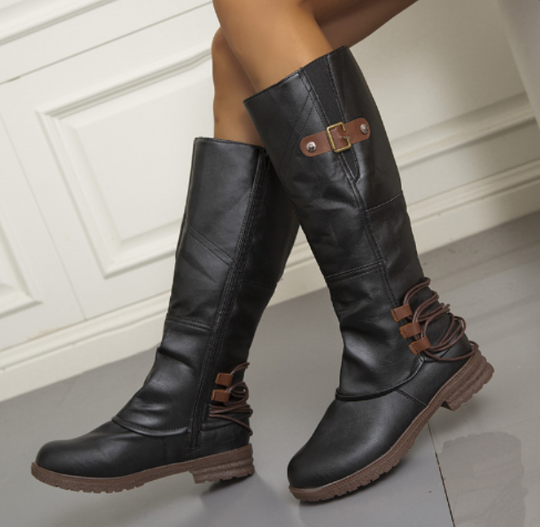 Leather Knee-High Boots by Judy