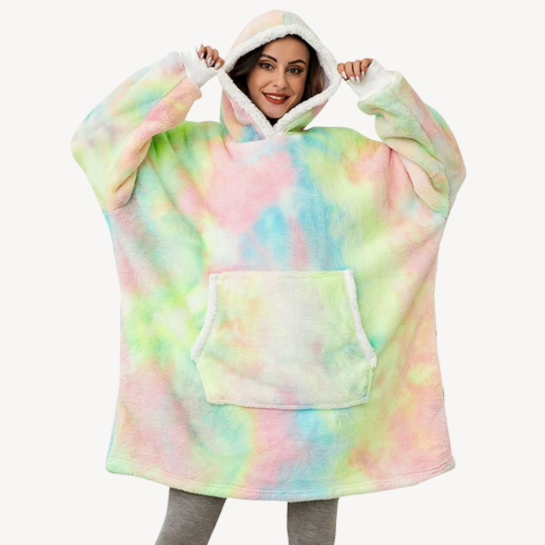 Oversized Tie-Dye Hoodie Blanket