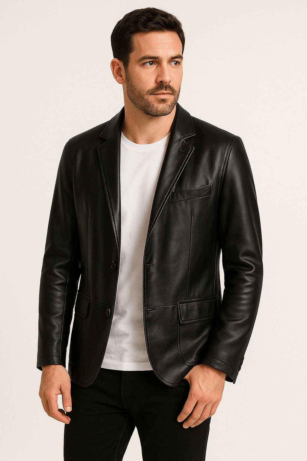 Black Leather Jacket Classic Style