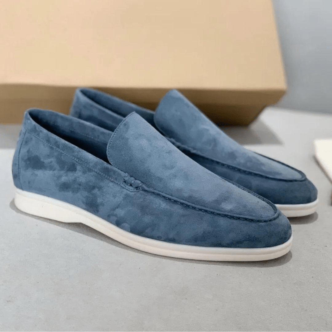 Elegant Navy Loafers Suede