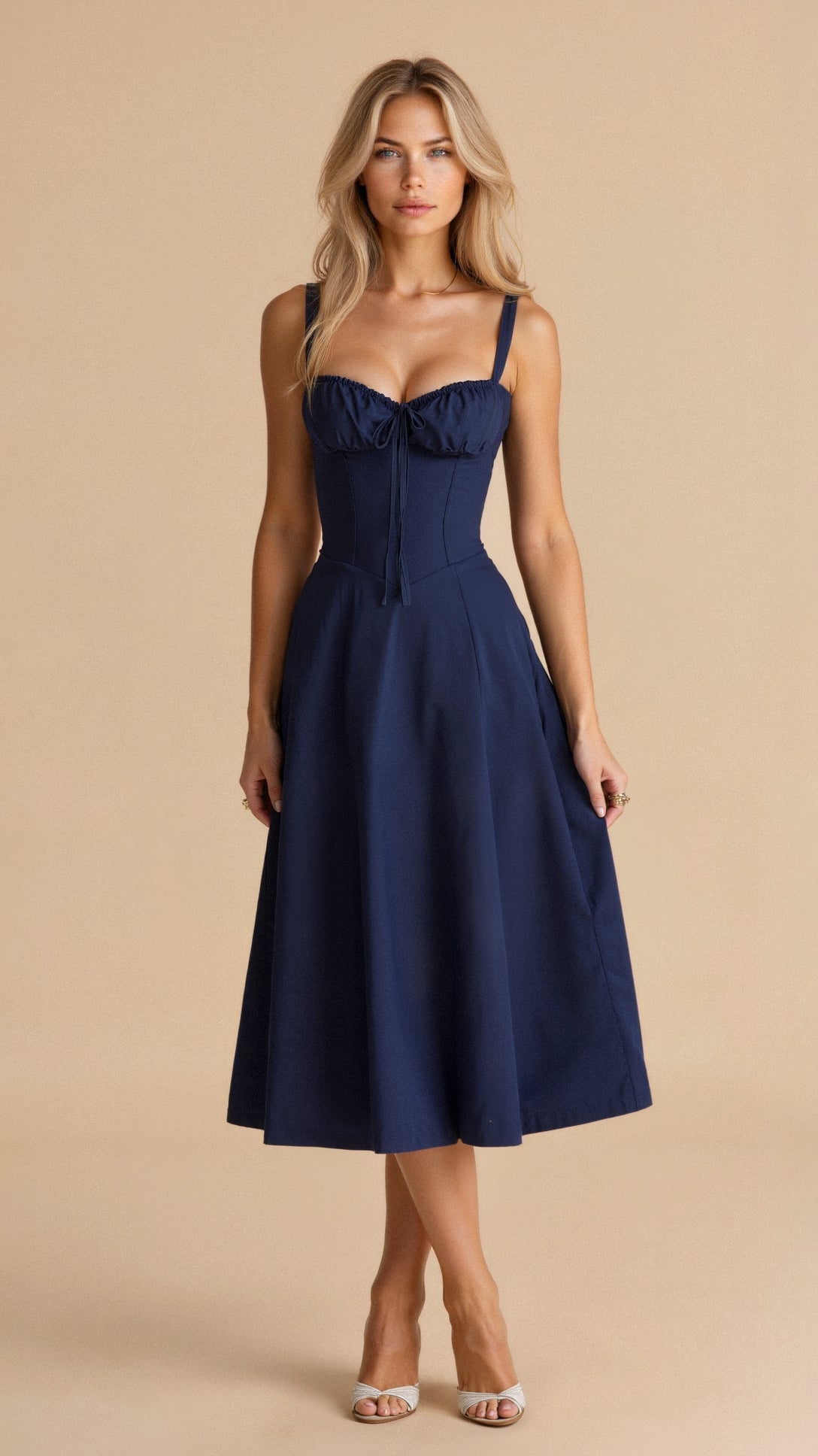 Feminine Fit Bodycon Midi Dress for Women
