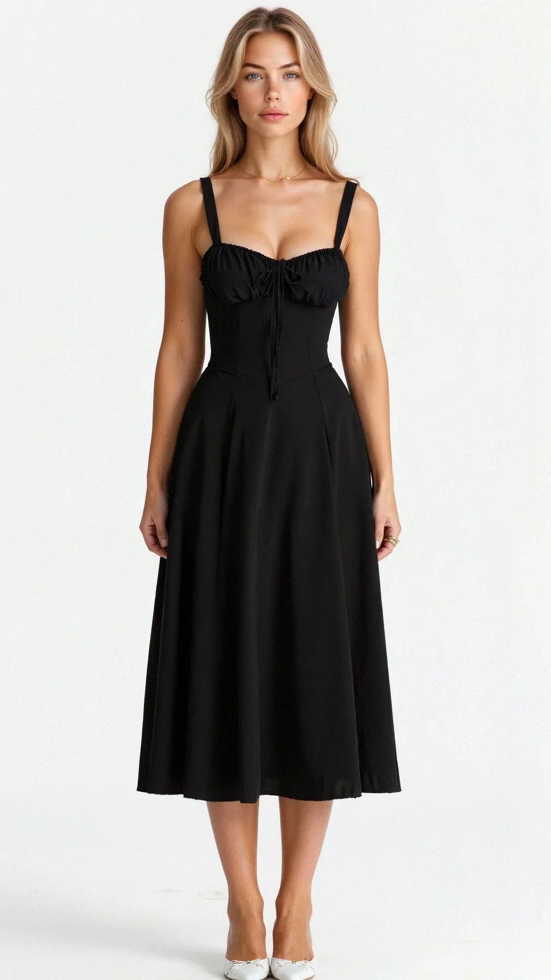 Women's Pretty Floral Corset Waist Shaping Dress