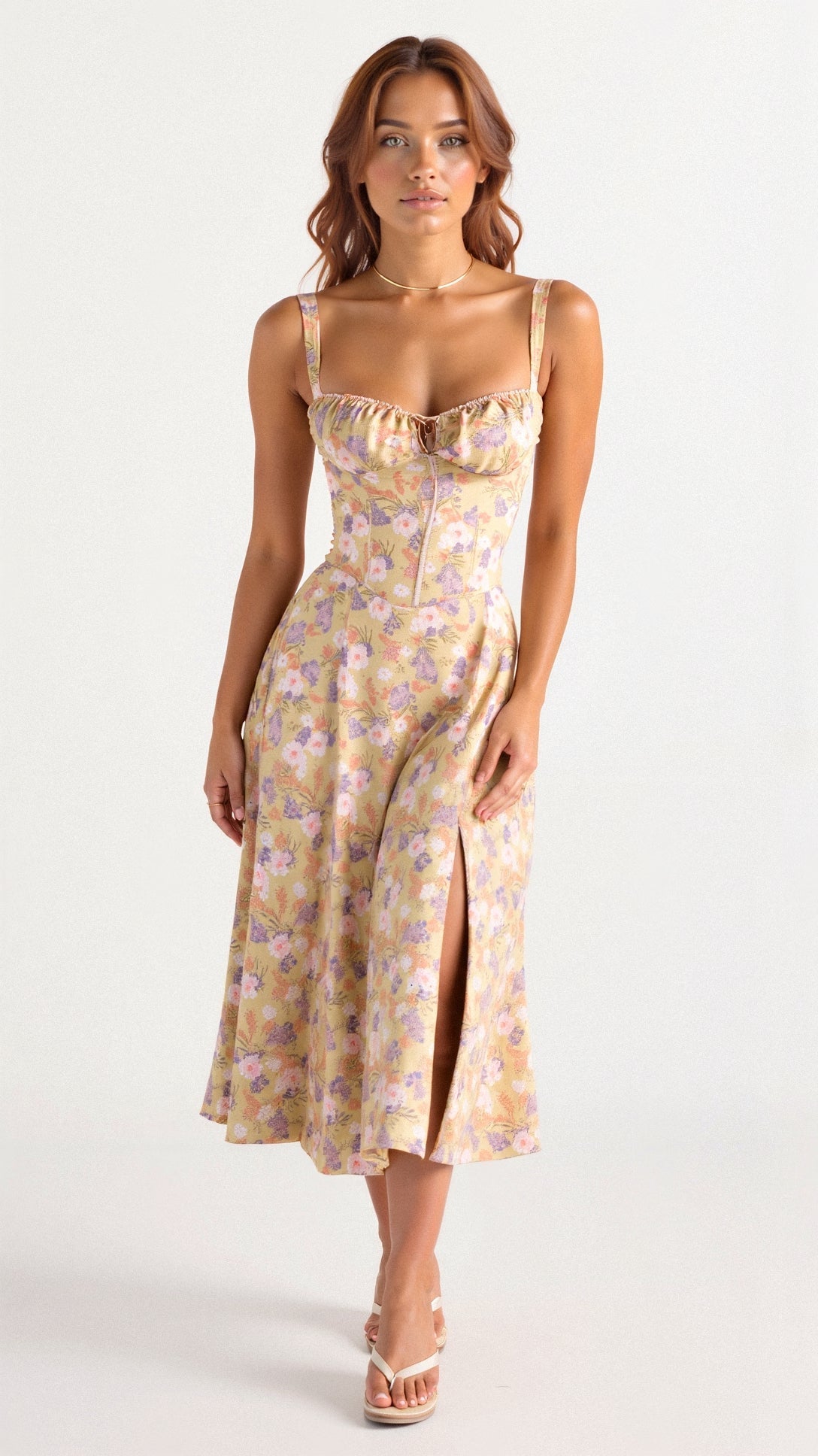 Feminine Fit Bodycon Midi Dress for Women - BritishElegance