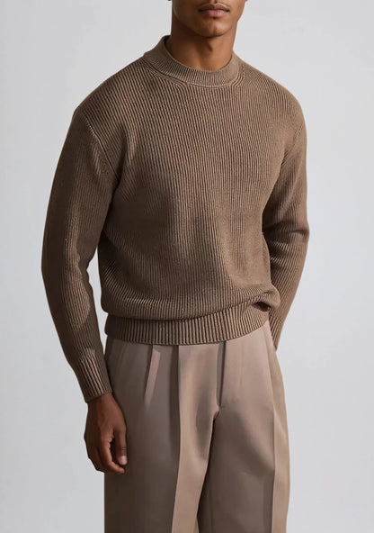 Howard - Brown Crew Neck Jumper Men