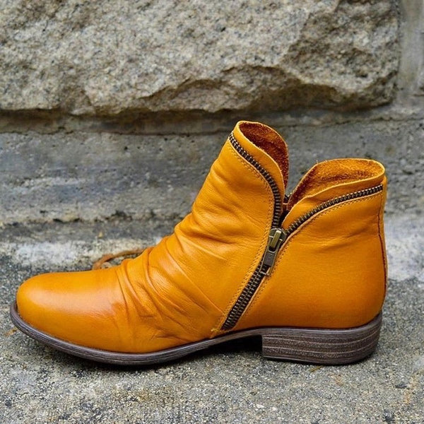 Comfortable Women's Zip Ankle Boots with Heel
