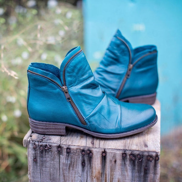Comfortable Women's Zip Ankle Boots with Heel