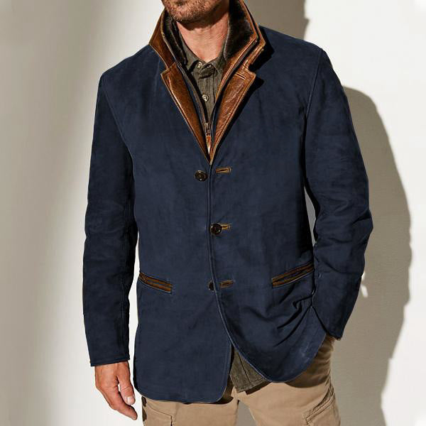 Classic Mens Brown Faux Leather Jacket