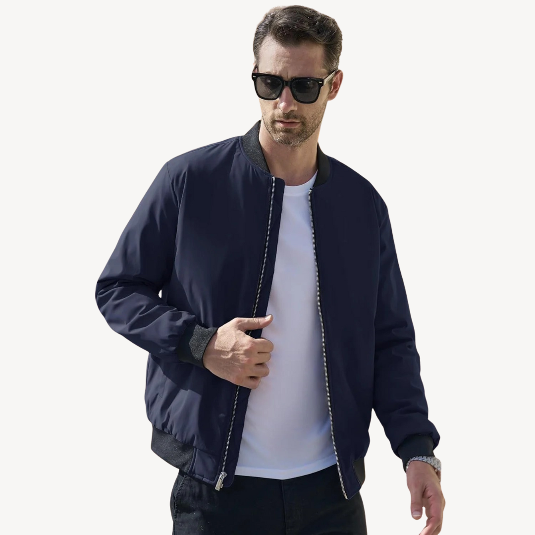 Men's Bomber Jacket with Quilted Lining