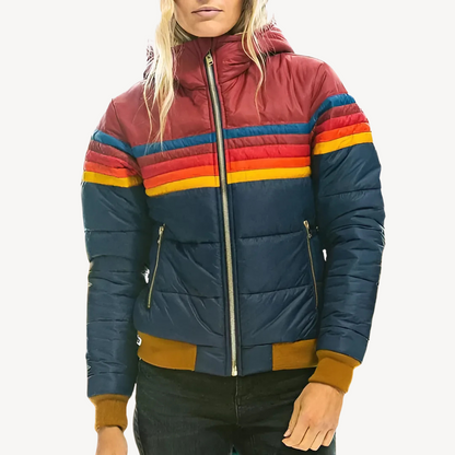 Women’s Puffer Jacket with Stripes