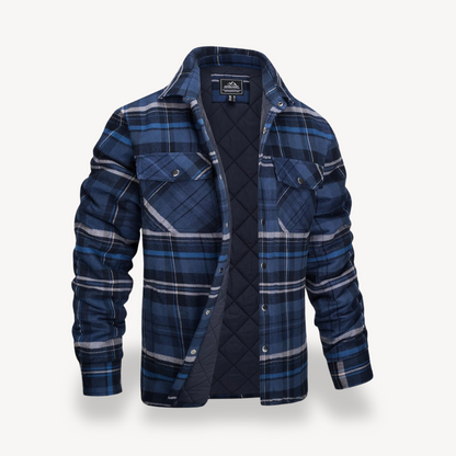 Plaid Fleece Lined Jacket for Men