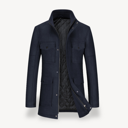 Men’s Wool Blend Jacket with Quilted Lining