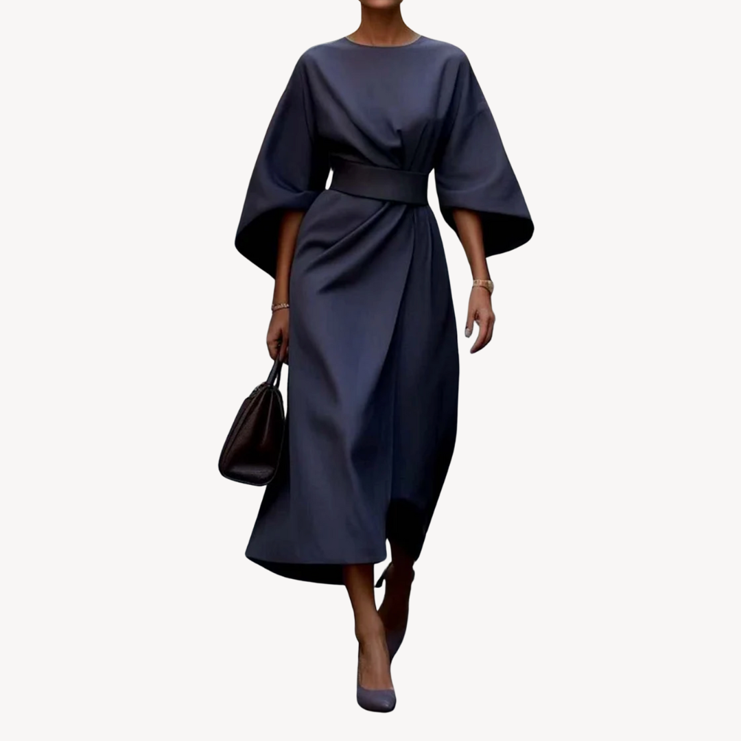 Women's Cotton Belted Midi Dress
