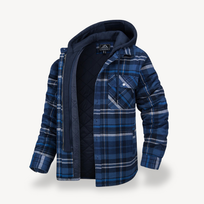 Men's Flannel Hooded Padded Jacket