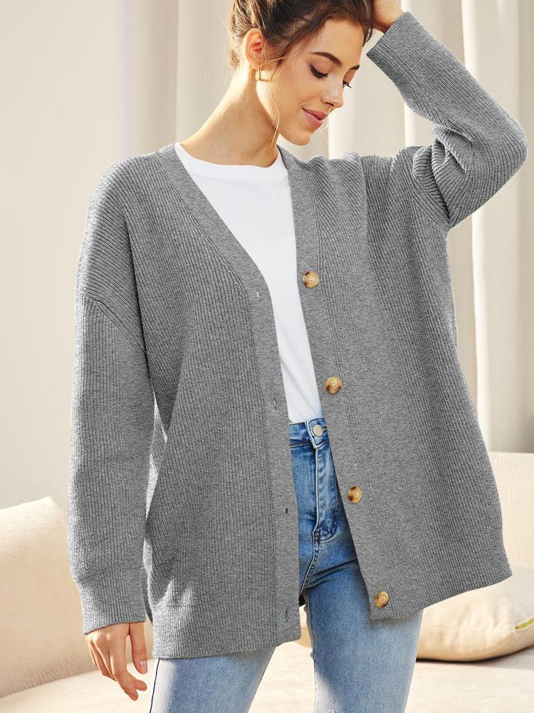Cozy Women's Open Front Cardigan Sweater - BritishElegance