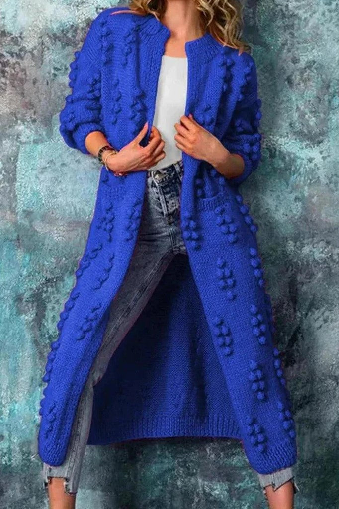 Women's Warm Cable Knit Open Front Cardigan Coat