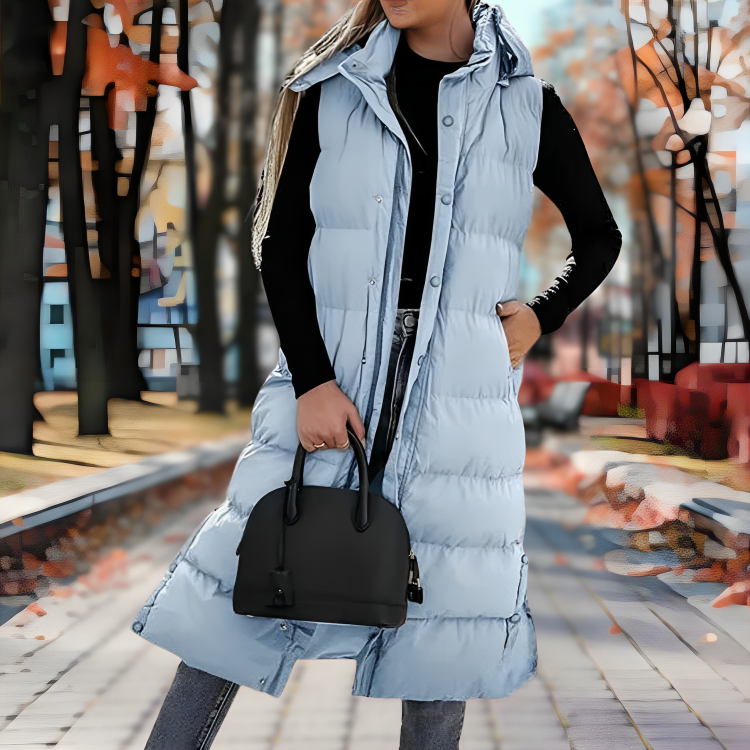 Warm Fleeceless Women's Down Parka Coat