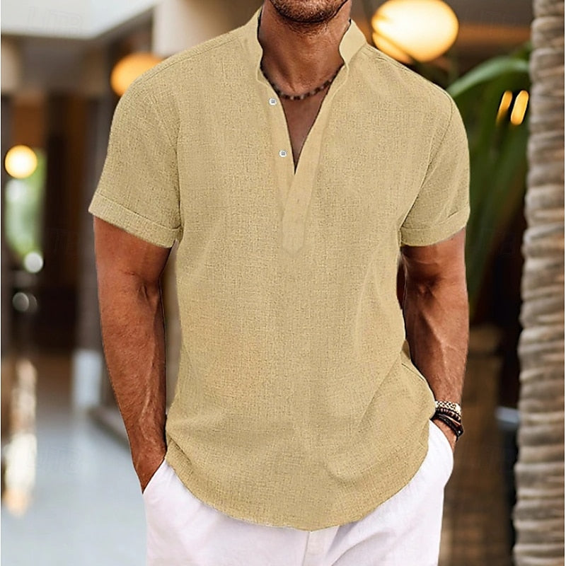 Slim Fit Casual Short Sleeve Mens Shirt