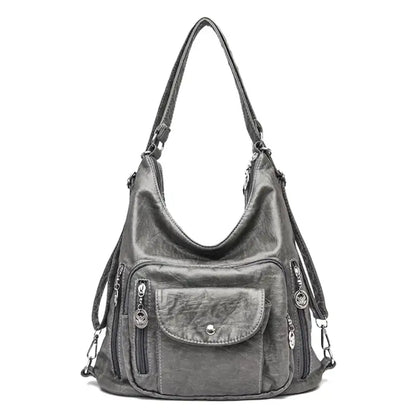 ODALIS - Leather handbag with multiple pockets
