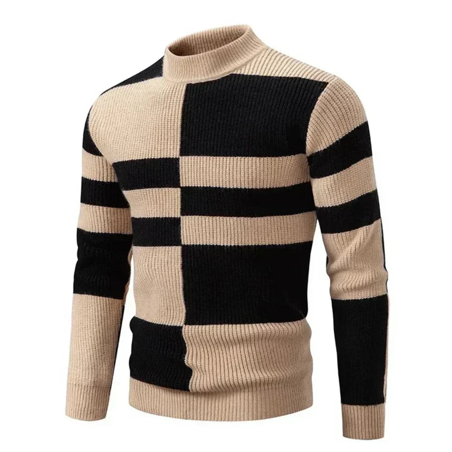 Men's Enzo Knit Jumper with Graphic Block Design