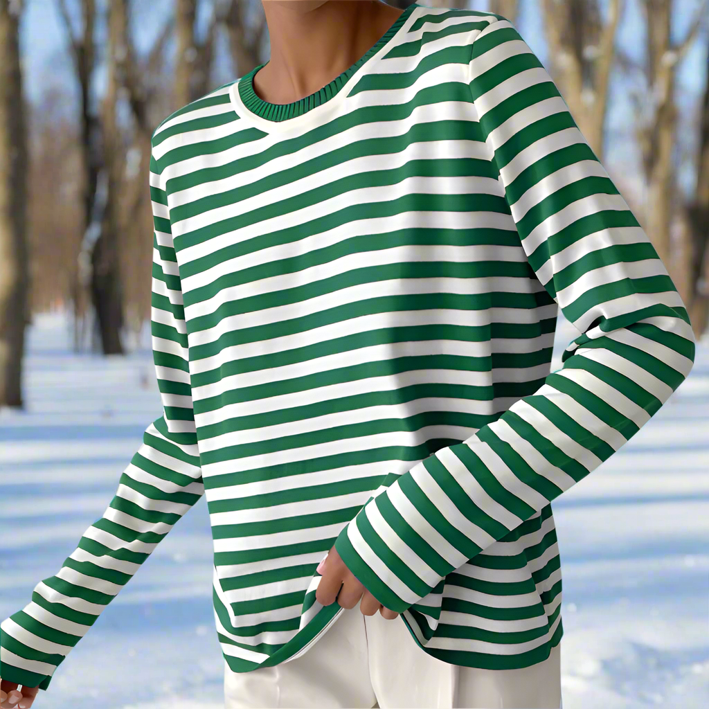 Classic Women's Vertical Stripe Tee Shirt