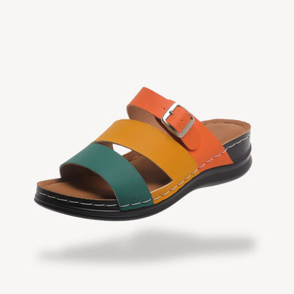 Women's Colorful Leather Orthopedic Sandals