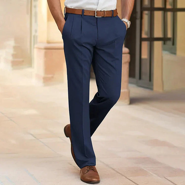 Men's Classic Comfort Fit Wool Trousers - BritishElegance