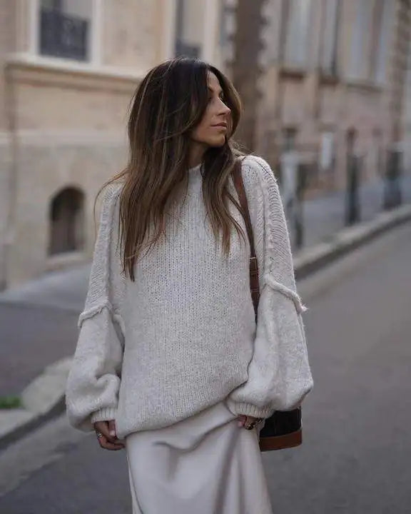Oversized Knitted Women's Sweater - Mia