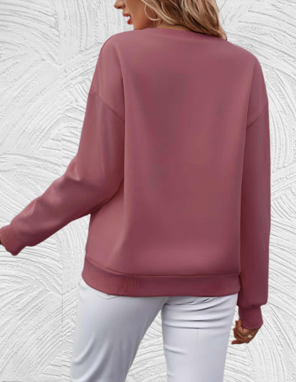 Oversized Women's Sweater with Round Neck - Luna