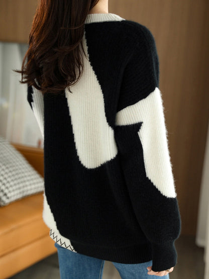 Oversized Zebra Print Sweater for Women - Lyla