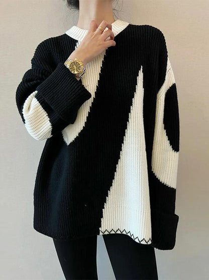 Oversized Zebra Print Sweater for Women - Lyla