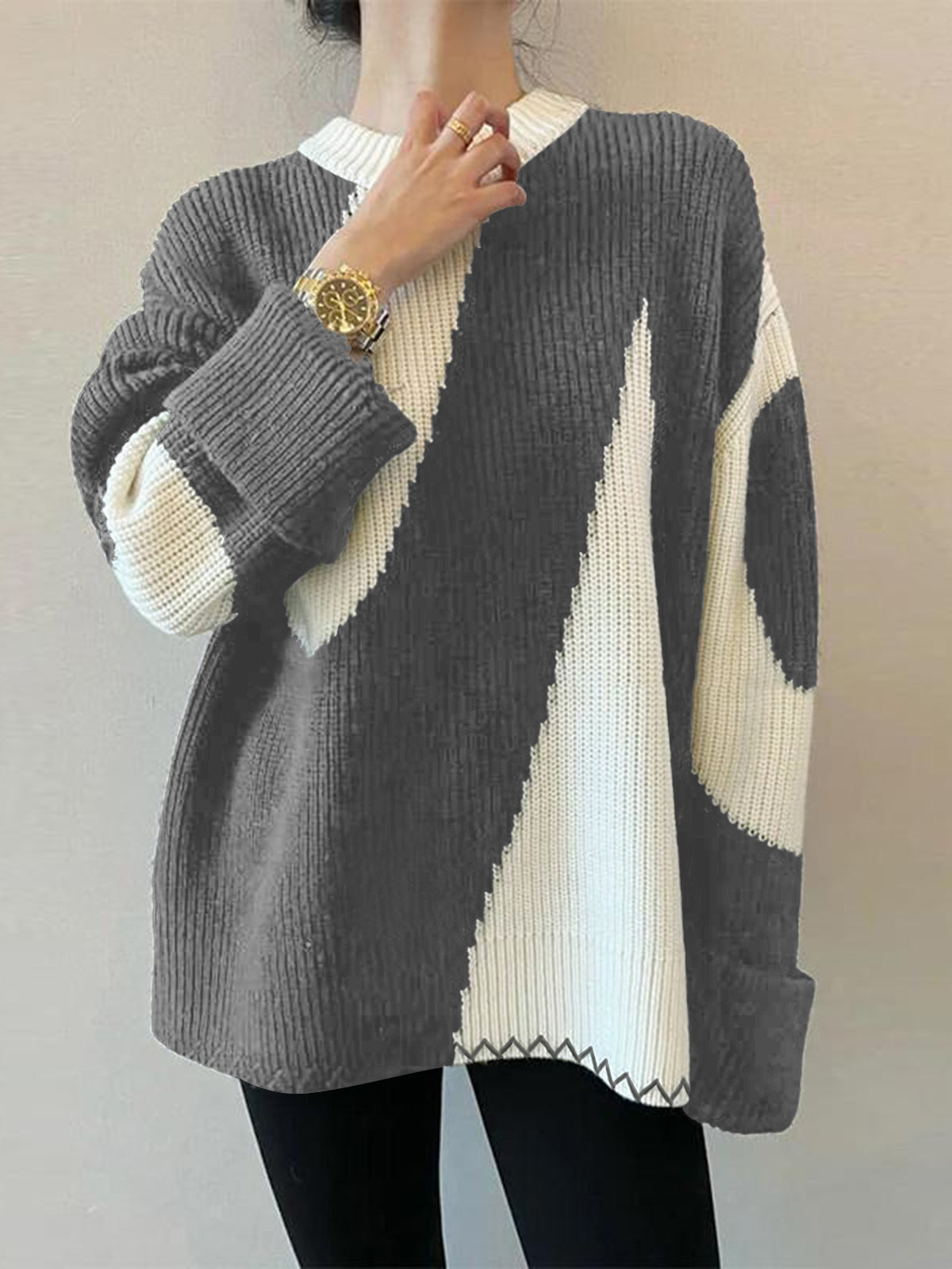 Oversized Zebra Print Sweater for Women - Lyla