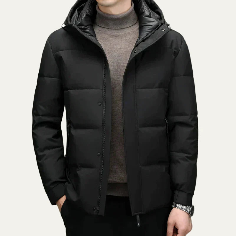 Men’s Modern Quilted Puffer Jacket with Hood