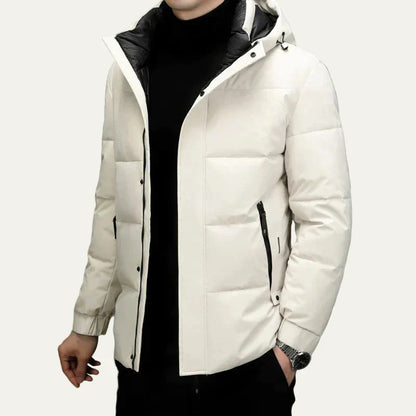 Men’s Modern Quilted Puffer Jacket with Hood