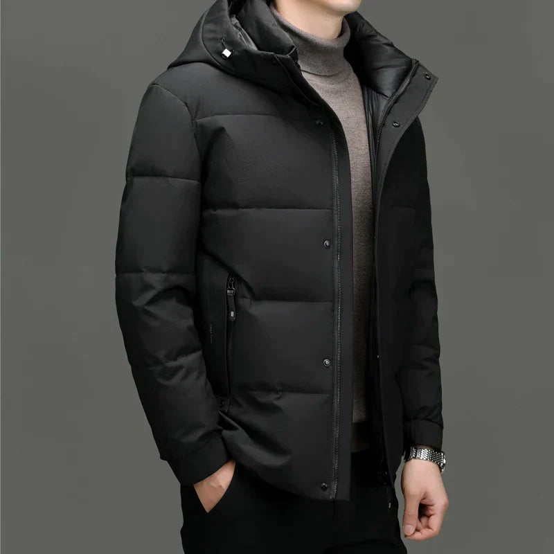 Padded Men's Jacket with Hood - Milo