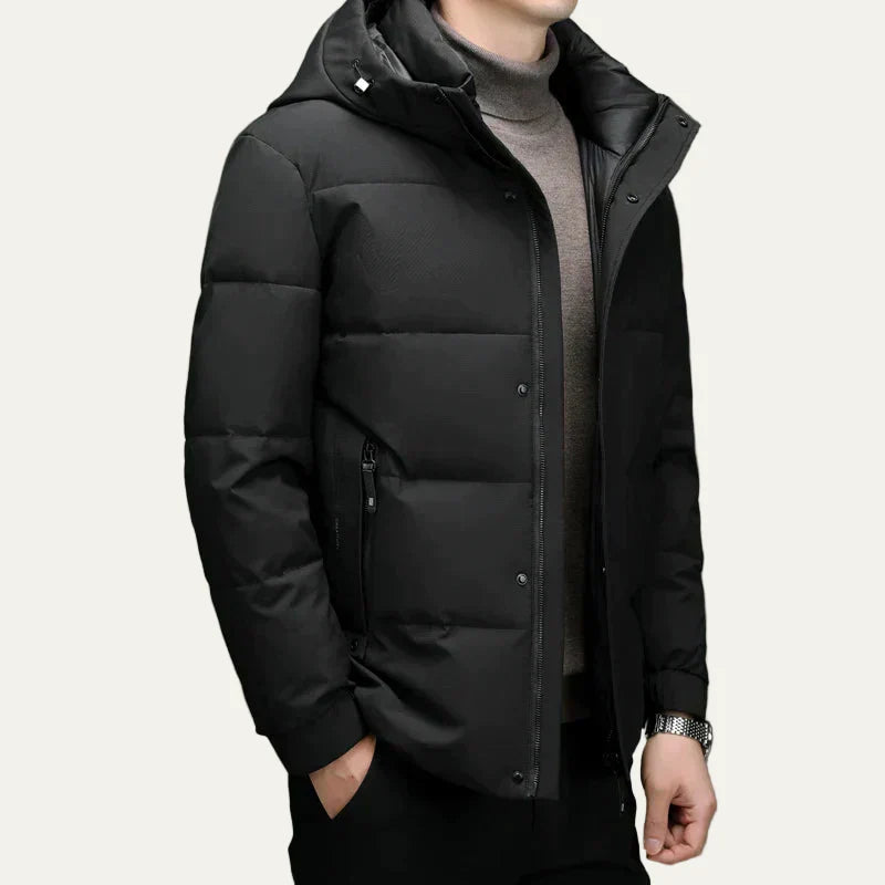 Men’s Modern Quilted Puffer Jacket with Hood