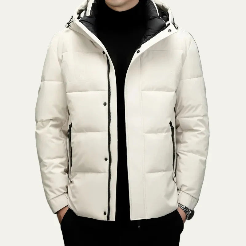 Men’s Modern Quilted Puffer Jacket with Hood