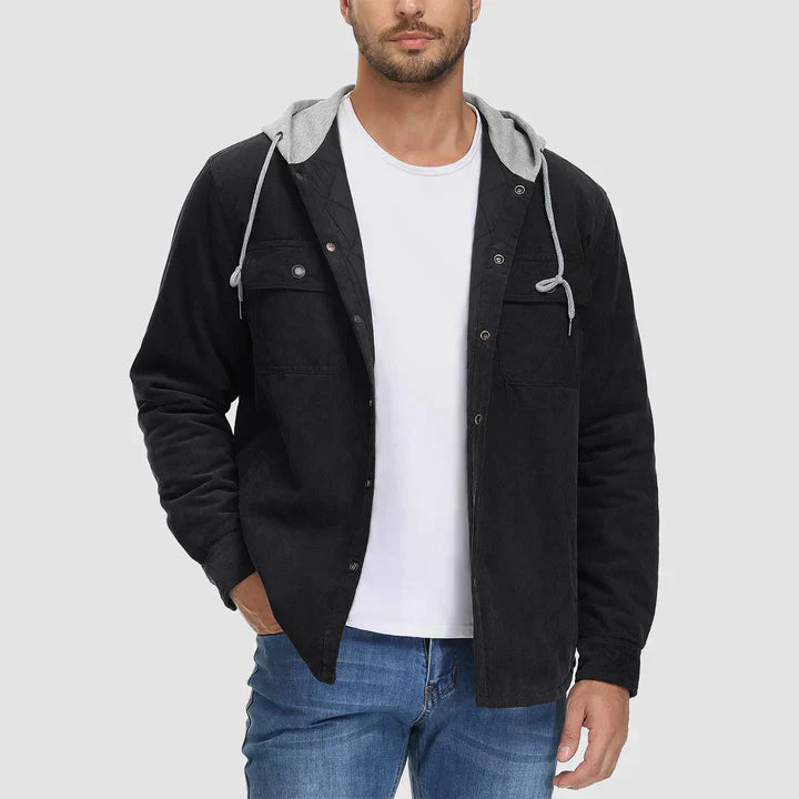 Padded Men's Jacket with Hood - Nordic
