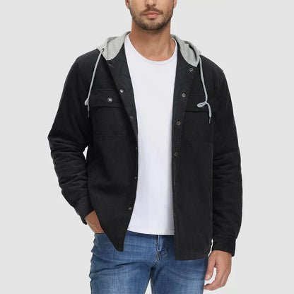 Padded Men's Jacket with Hood - Nordic