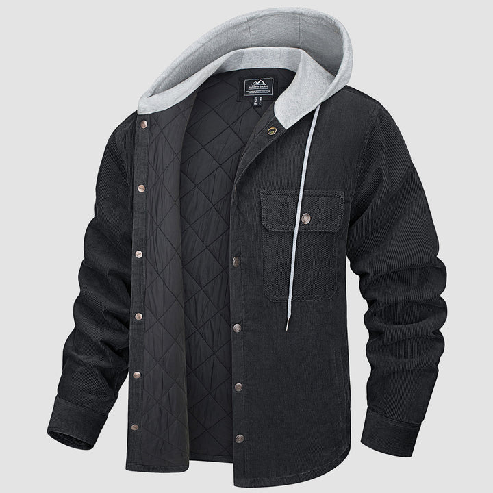 Padded Men's Jacket with Hood - Nordic