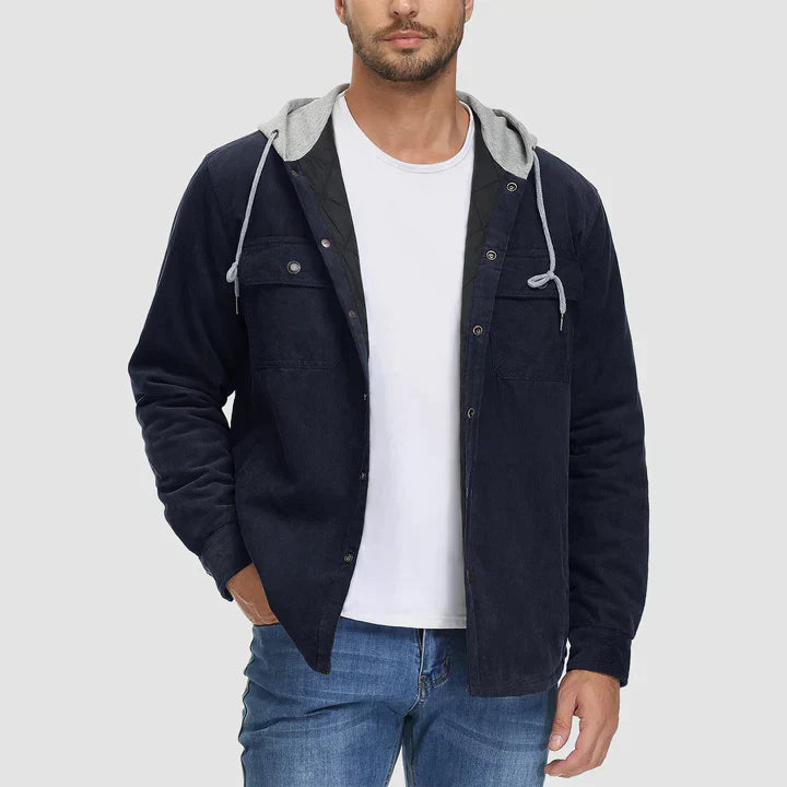 Padded Men's Jacket with Hood - Nordic