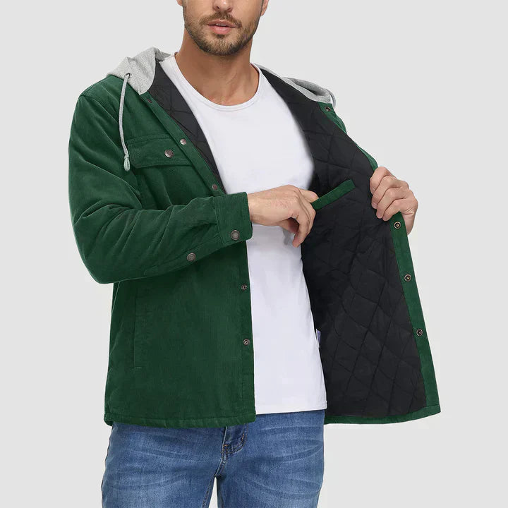 Padded Men's Jacket with Hood - Nordic