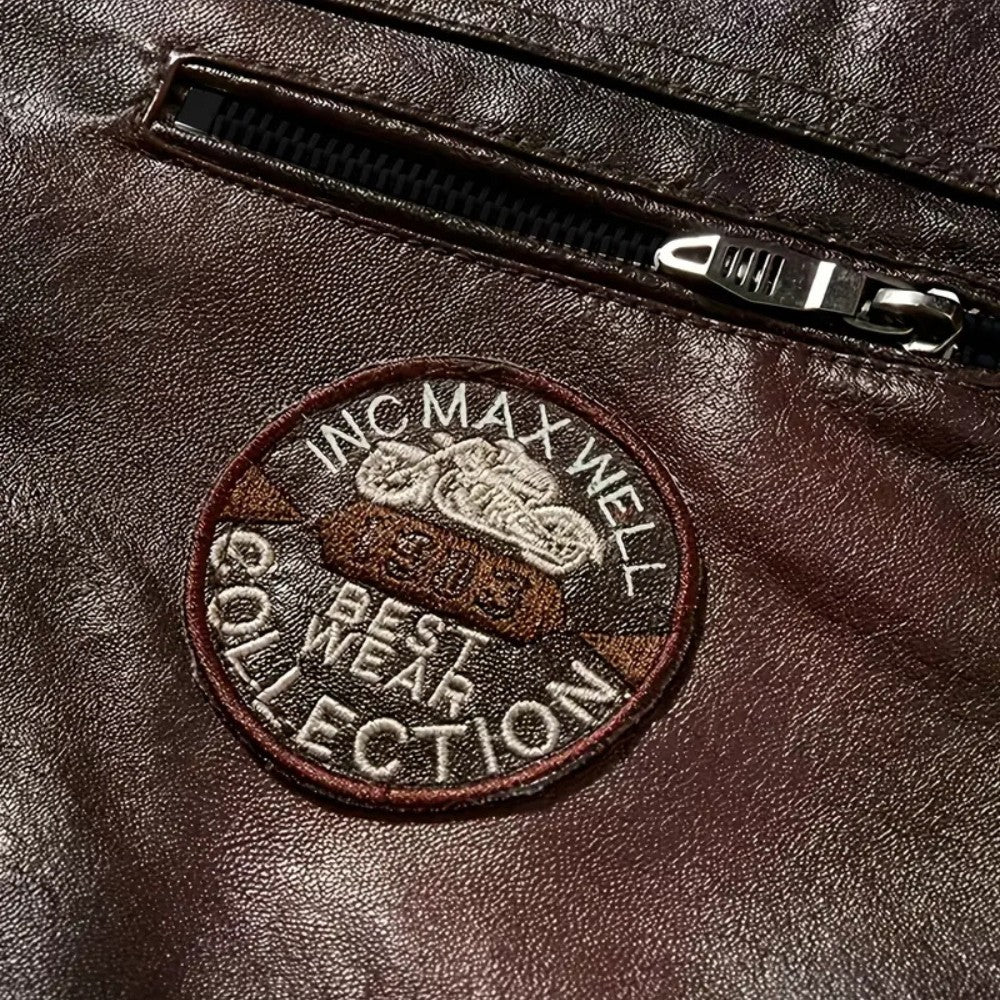 Padded Zip-Up Leather Jacket