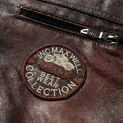Padded Zip-Up Leather Jacket