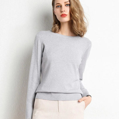 Cashmere sweater with classic neckline