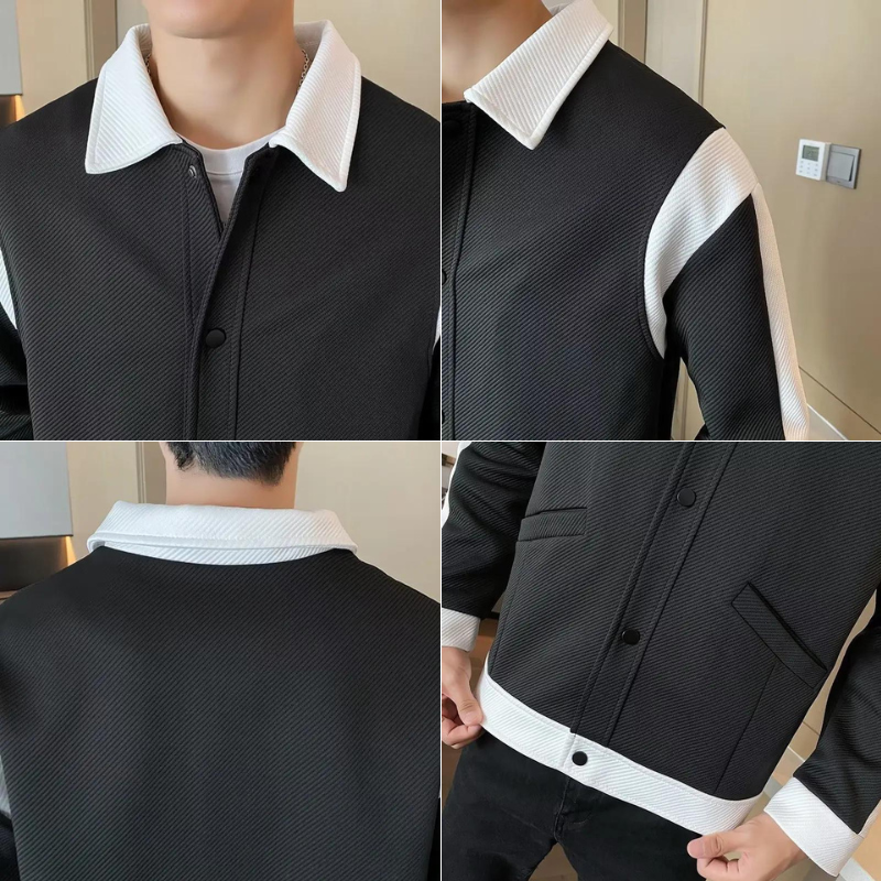 Men’s Modern Contrast Sleeve Varsity Jacket