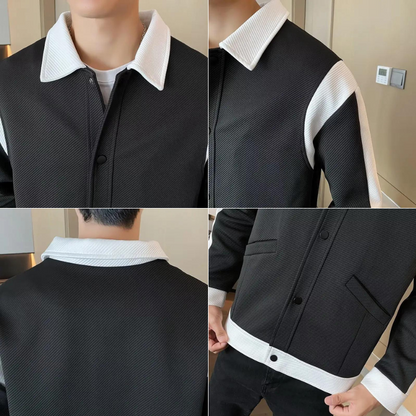 Men’s Modern Contrast Sleeve Varsity Jacket